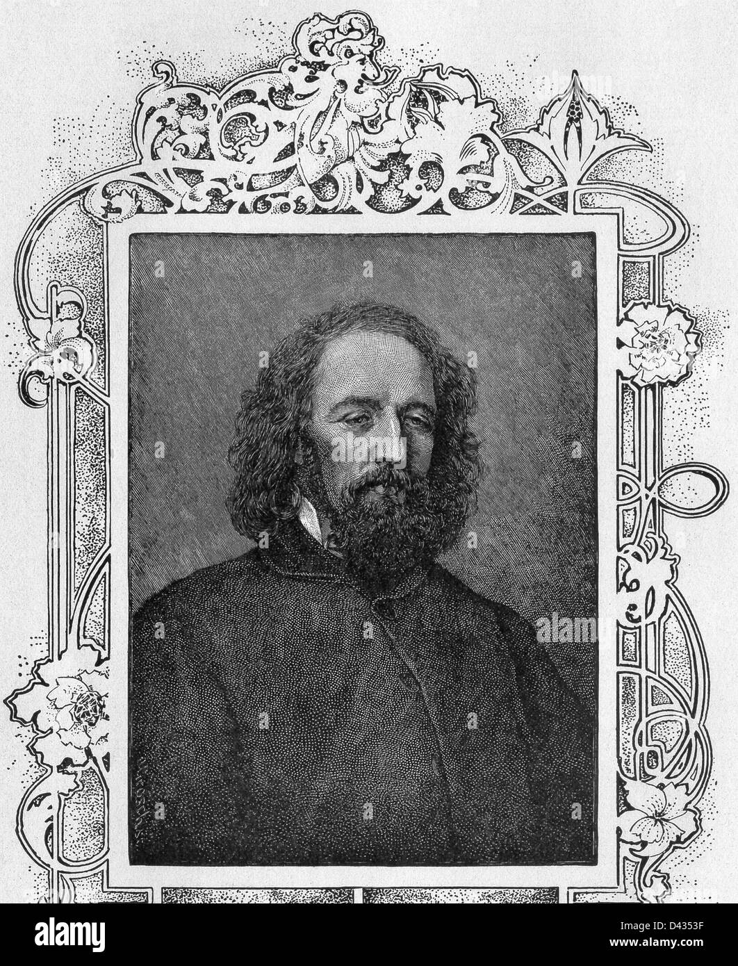 Alfred Lord Tennyson (1809-1892) sirvió como poeta laureado por Gran Bretaña e Irlanda durante gran parte del reinado de la Reina Victoria. Foto de stock