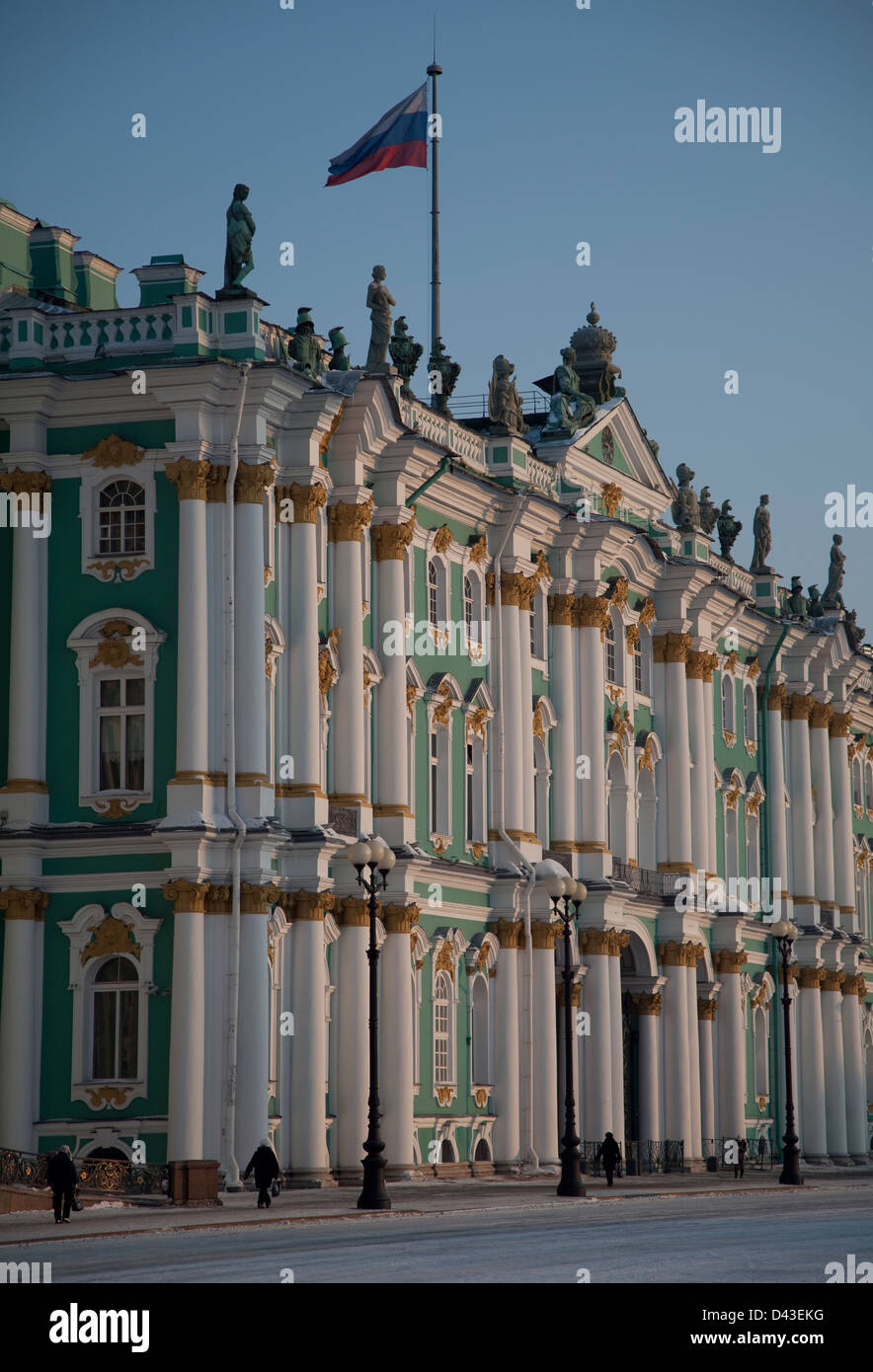 La fachada del Palacio de Invierno,Palace Square, de San Petersburgo, Rusia Foto de stock