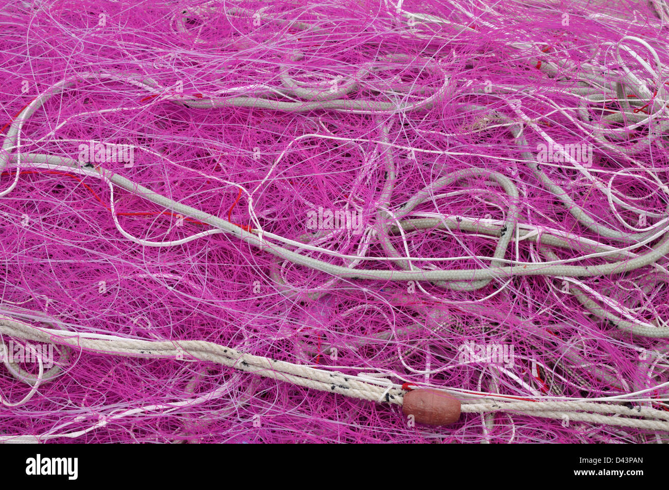 Las redes de pesca, Bretagne, Francia Foto de stock