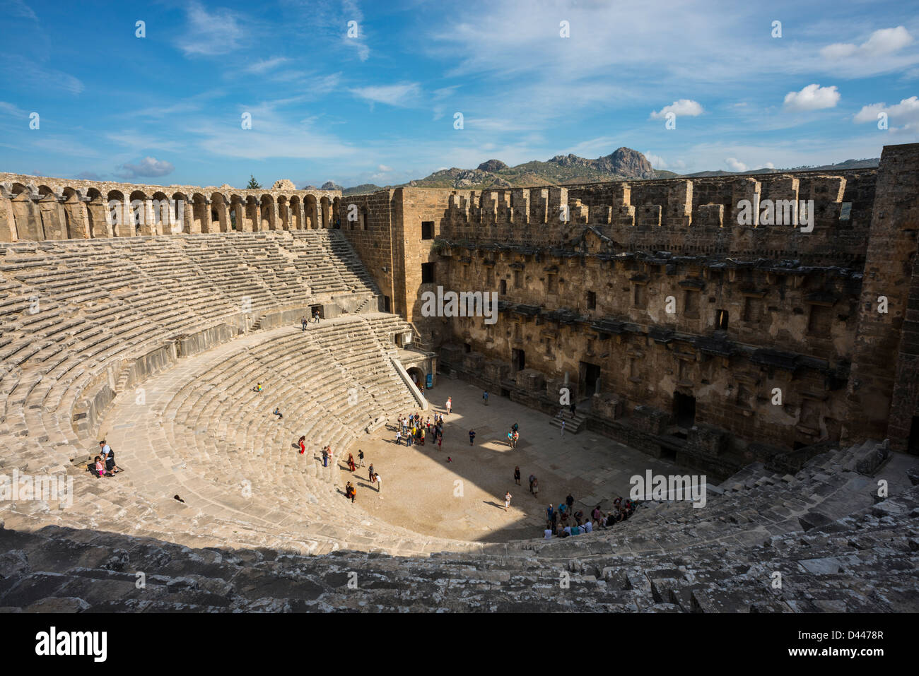 El teatro romano de Aspendos en Turquía Foto de stock