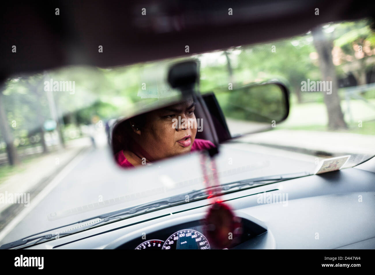 Un retrato de un ladyboy en Bangkok, Tailandia. Foto de stock