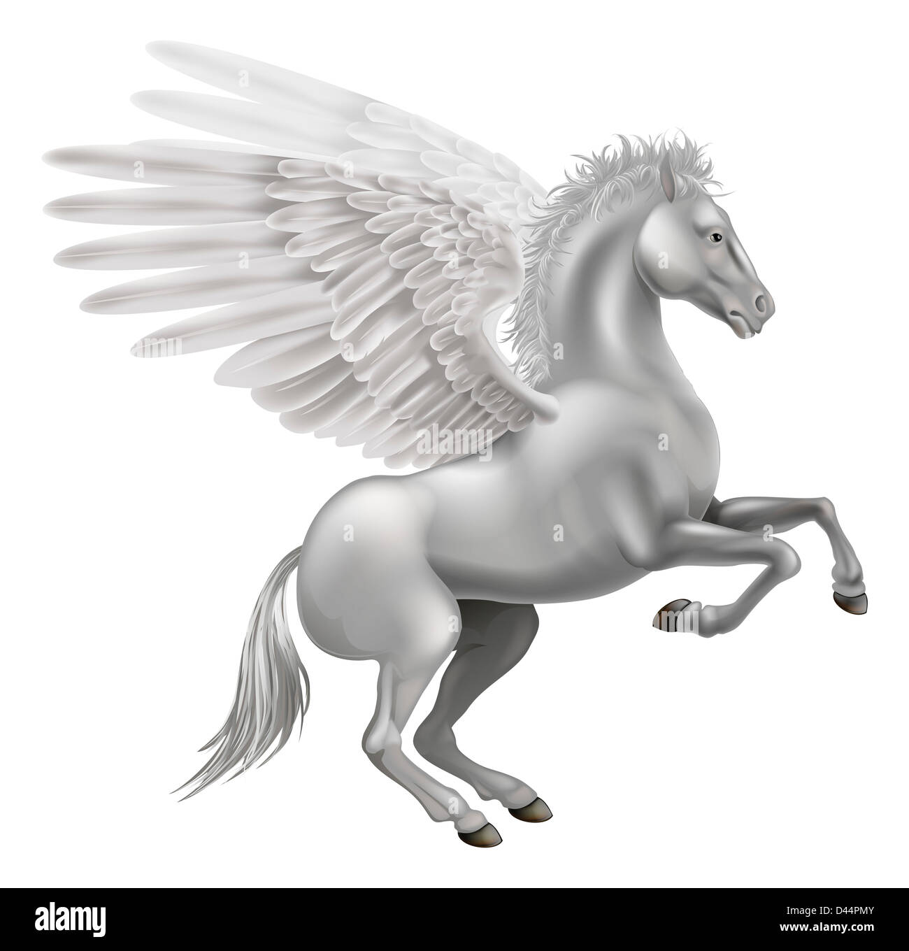 Ilustración del legendario caballo alado de la mitología griega, Pegasus Foto de stock