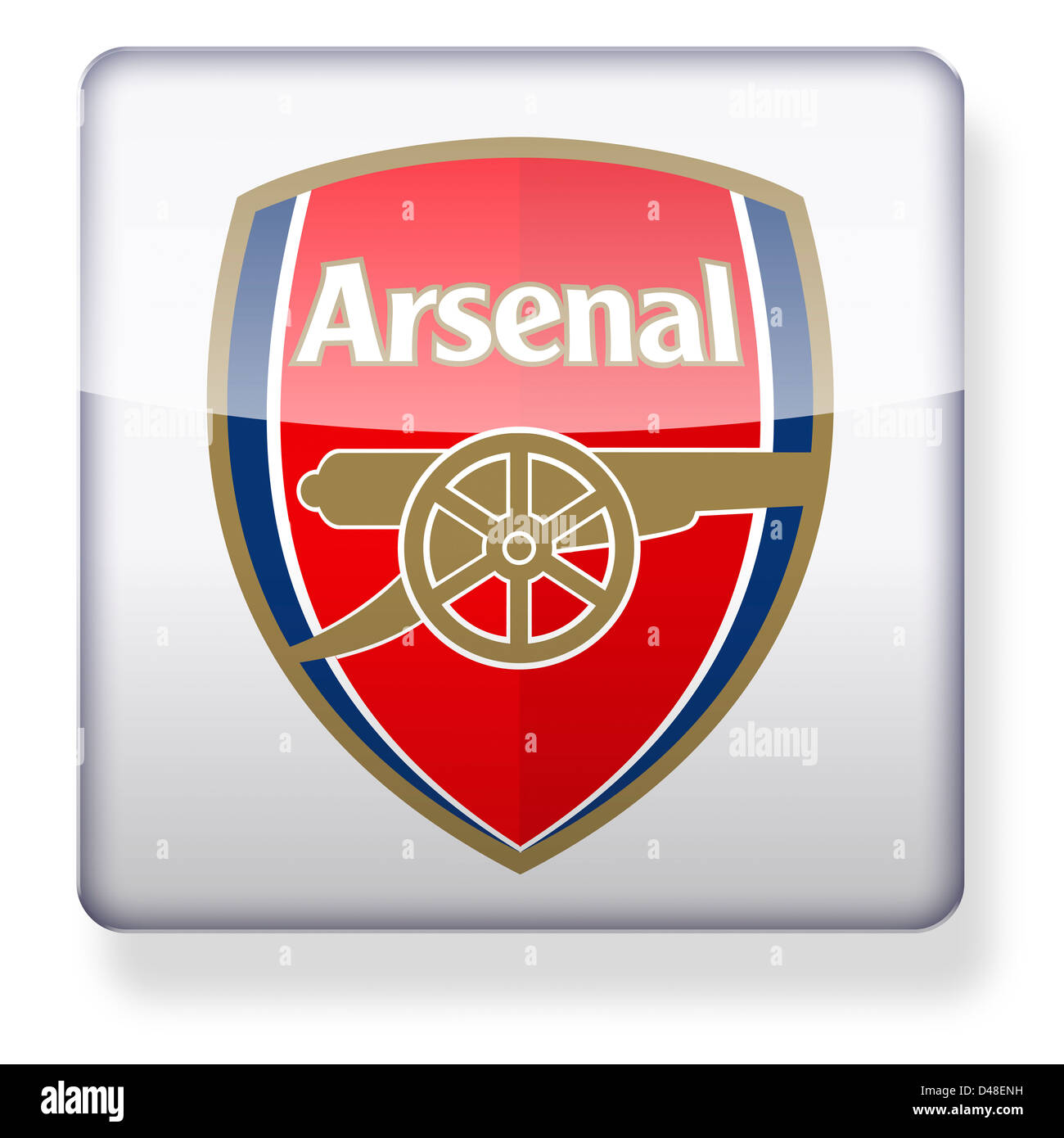 Arsenal Football Club logo como el icono de una aplicación. Trazado de