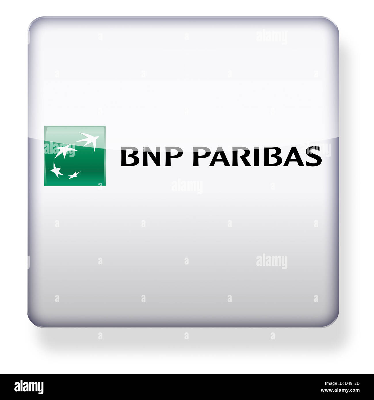 BNP Paribas logotipo como el icono de una aplicación. Trazado de recorte incluido. Foto de stock