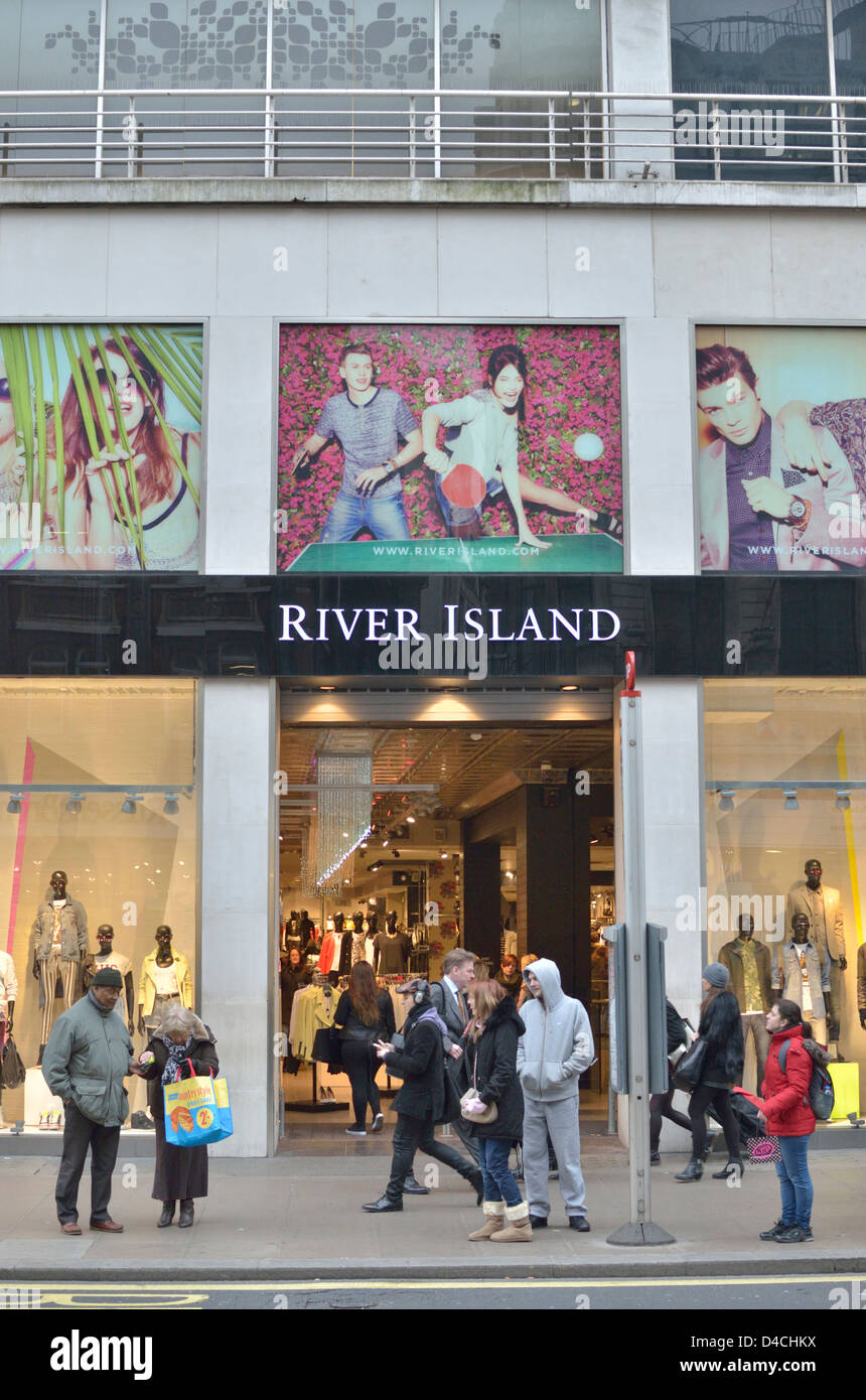 River Island tienda de moda en Oxford Street, Londres, Reino Unido. Foto de stock