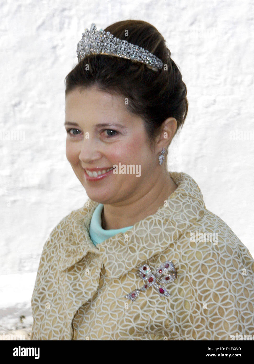 La princesa Alexia de Grecia llega de la boda del príncipe Joaquín y Marie Cavallier en Mogeltonder, Dinamarca, 24 de mayo de 2008. Foto: Albert Nieboer (Países Bajos) Foto de stock
