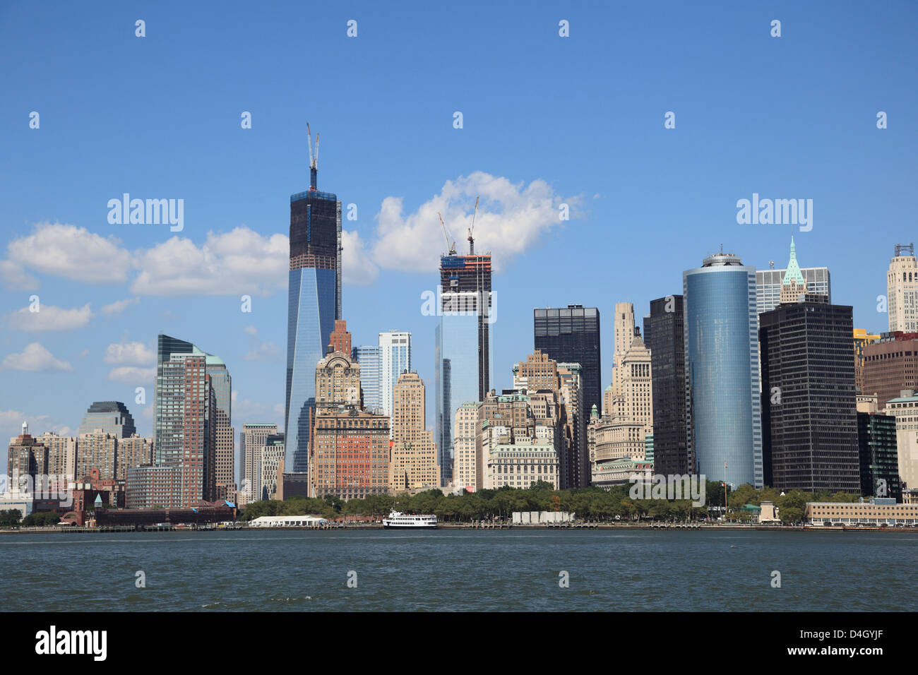 Torre de la libertad, 1 World Trade Center, Lower Manhattan, el distrito financiero de Manhattan, Ciudad de Nueva York, EE.UU. Foto de stock