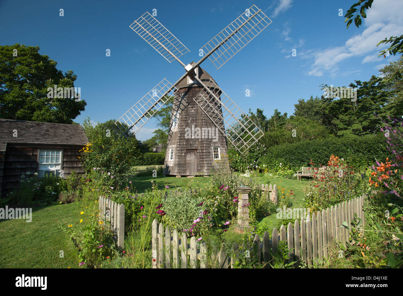 HOME SWEET HOME PANTIGO WINDMILL Museum de East Hampton Suffolk County Long Island, estado de Nueva York, EE.UU. Foto de stock