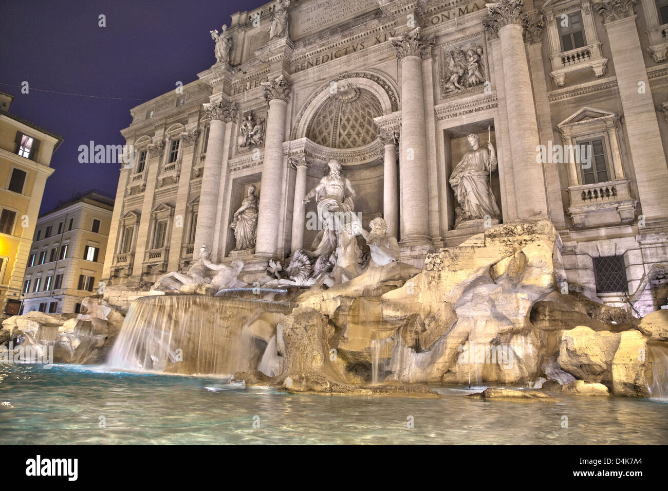 La fuente de Trevi en Roma, Italia Foto de stock