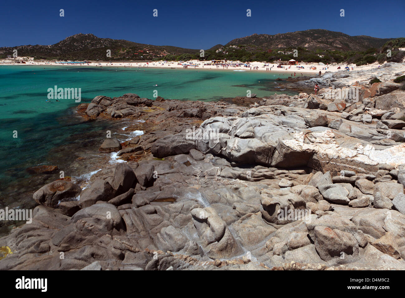 Santa Margherita Di Pula, Italia, el paisaje costero Foto de stock