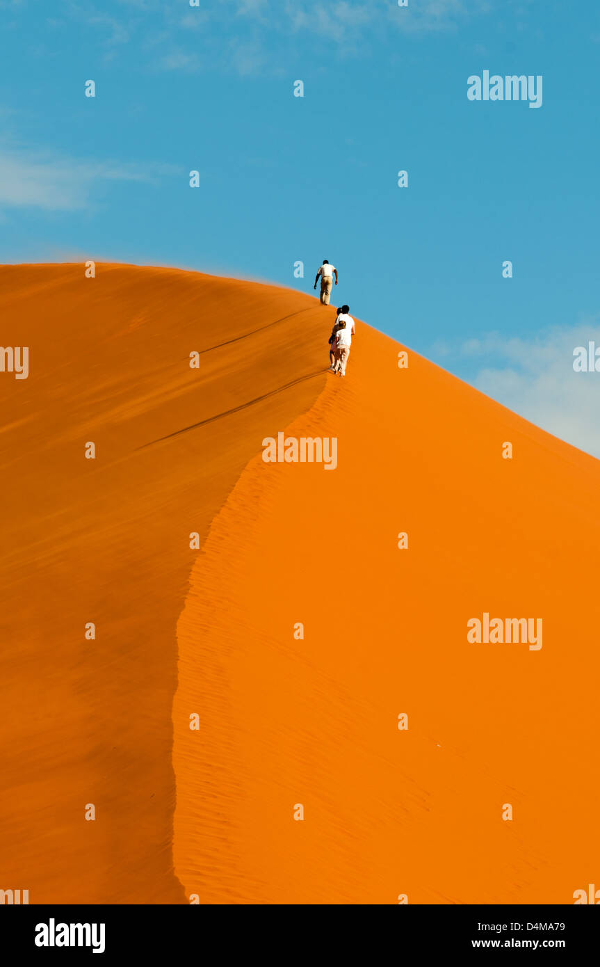 45, la duna de escalada, Parque Nacional Namib-Naukluft Sossusvlei, Namibia Foto de stock