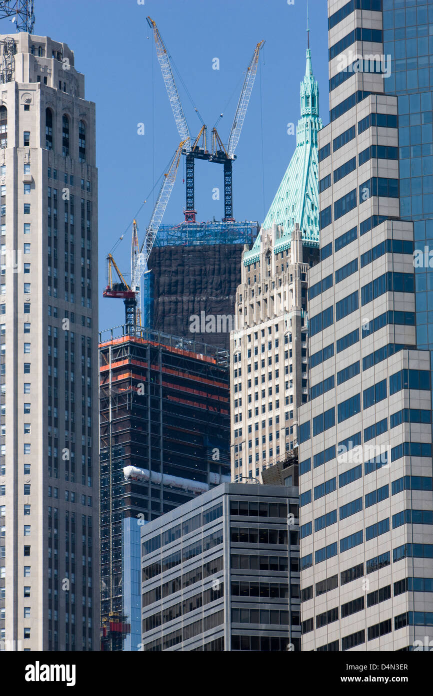 El nuevo Centro de Comercio Mundial en construcción en Nueva York Foto de stock