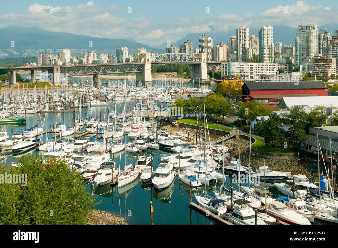 Marina Creekside, Vancouver, British Columbia, Canadá Foto de stock