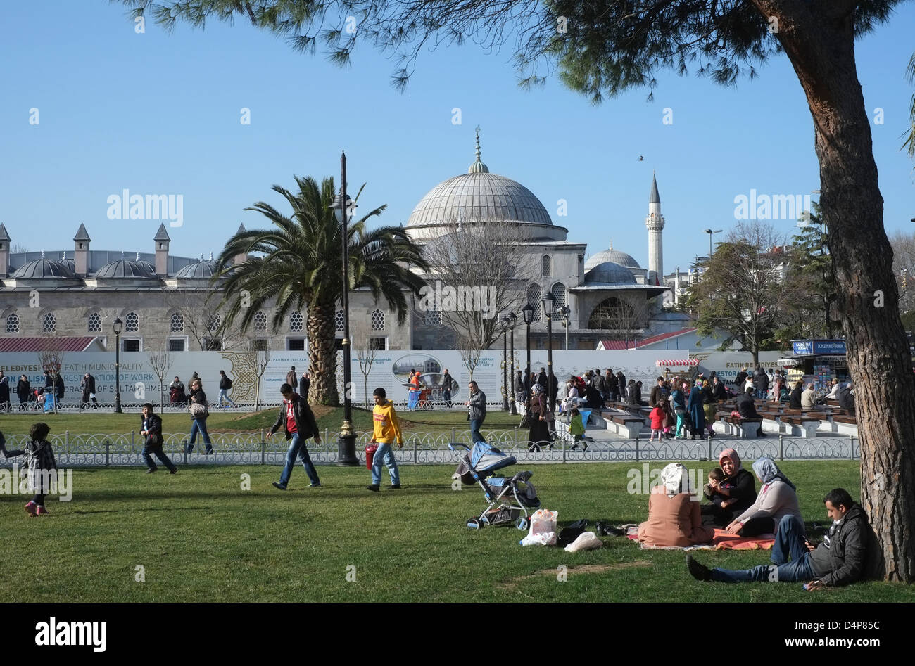 Estambul, Turquía, con vistas a la Catedral de Santa Sofía Hagia Sophia Foto de stock
