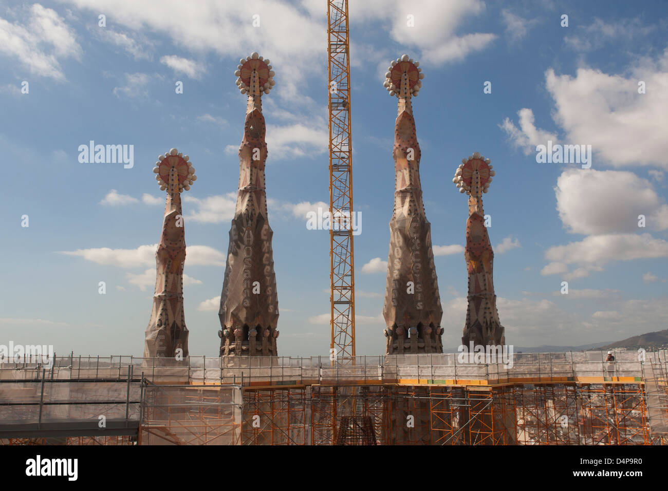 Barcelona, España, la construcción de la Sagrada Familia Foto de stock