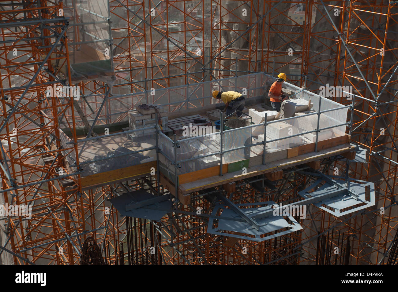 Barcelona, España, la construcción de la Sagrada Familia Foto de stock