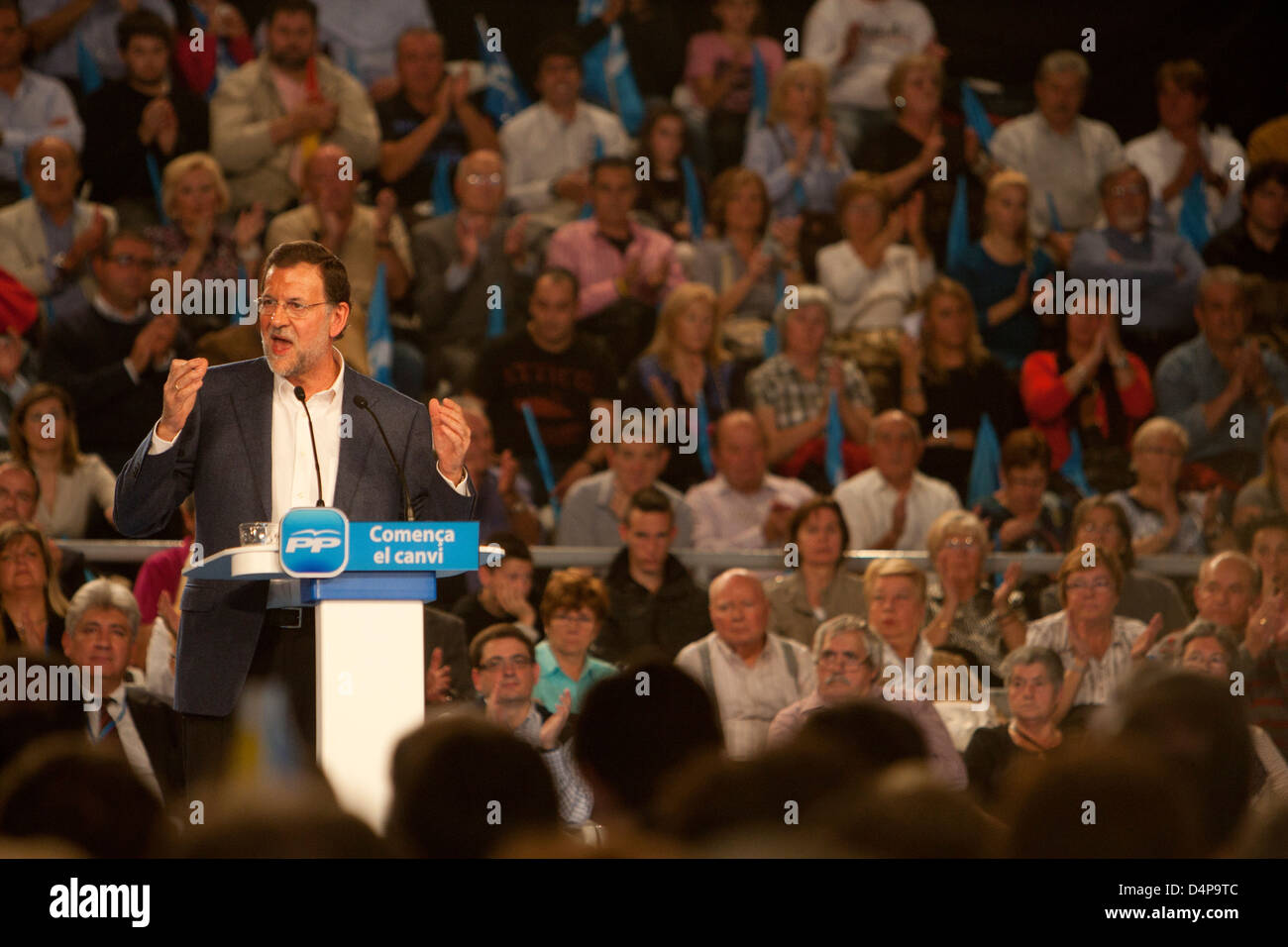 Barcelona, España, Mariano Rajoy, Presidente del Partido Popular Foto de stock