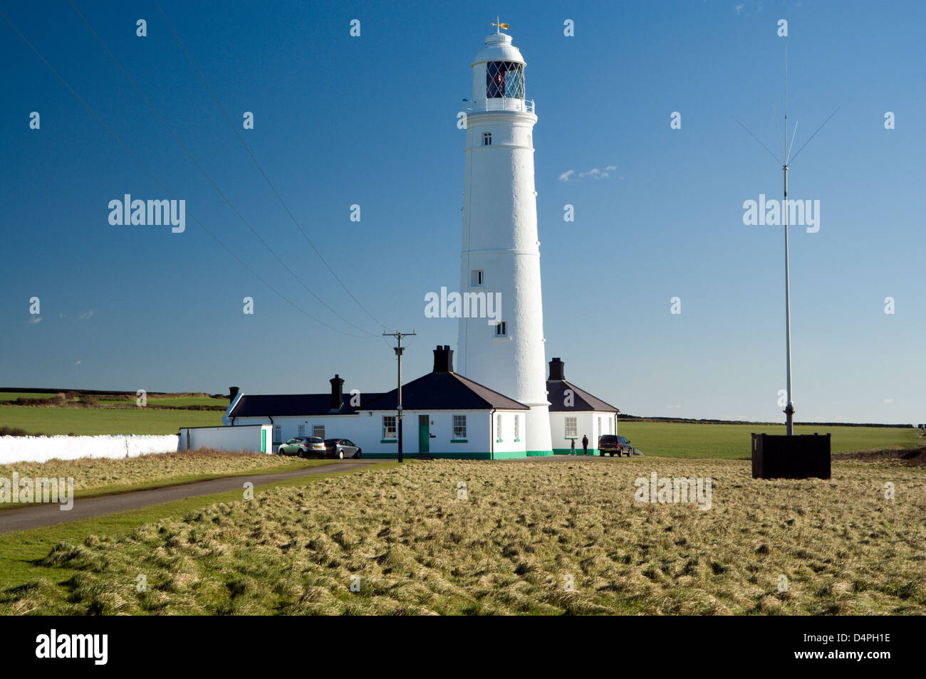 Nash Point Lighthouse, Glamorgan Heritage Costa, Valle de Glamorgan, Gales del Sur, Reino Unido. Foto de stock