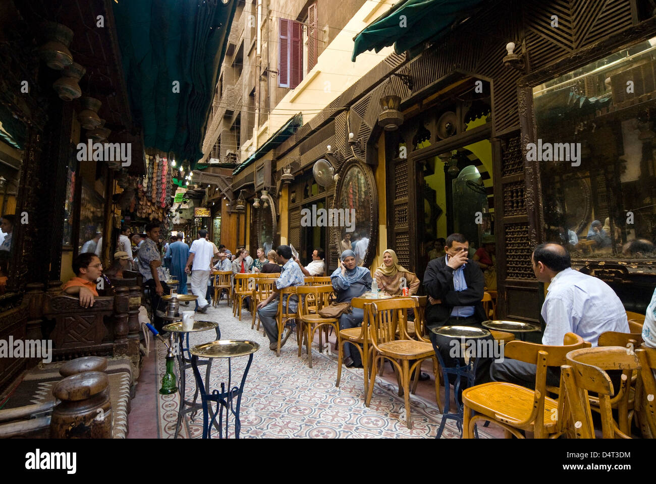 El Café Fishawy, Khan El Khalili, El Cairo, Egipto. Foto de stock