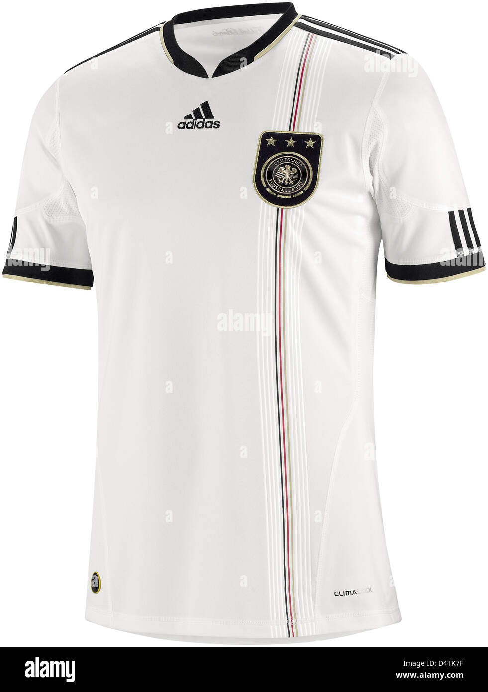 La imagen muestra el documento sin fecha de Nueva Jersey de la nacional de fútbol alemán durante la Copa Mundial de la FIFA 2010, que lugar en Sudáfrica en Herzogenaurach,