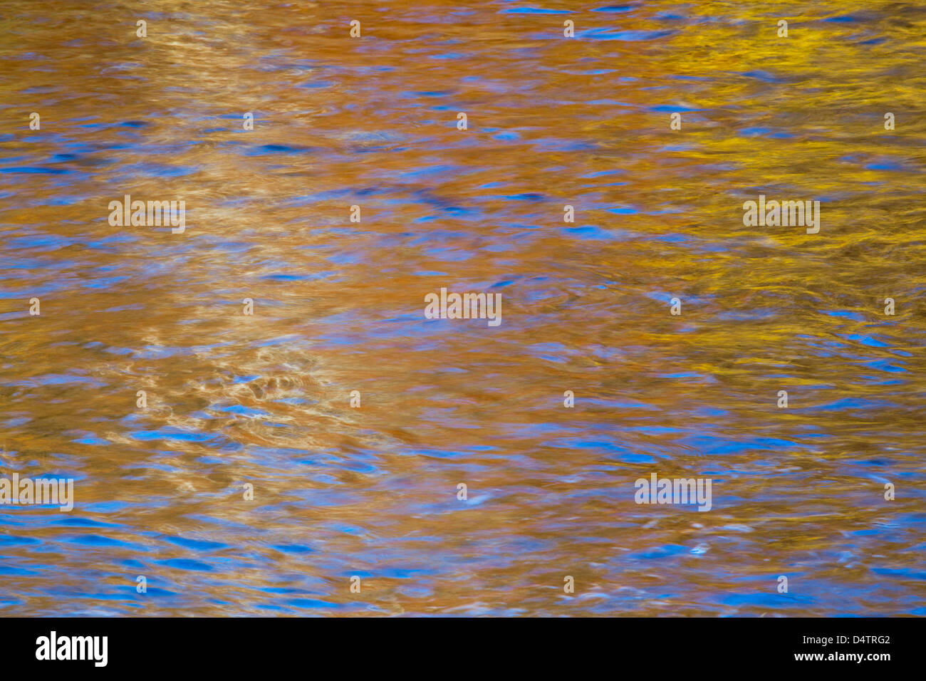Colores de otoño reflejado en la superficie del agua, en el condado de Mayo, Irlanda. Foto de stock