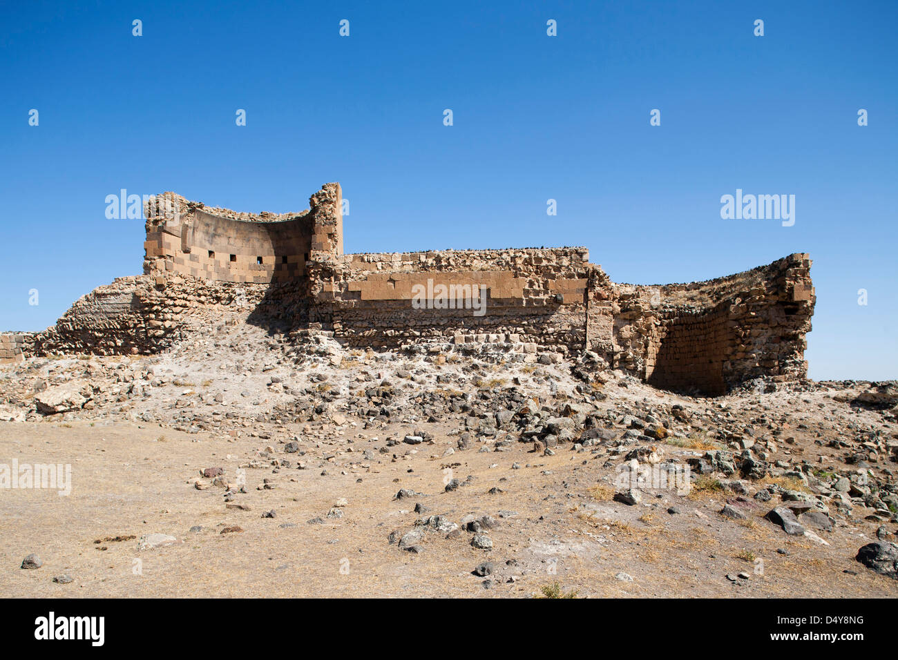 Muros y construyendo, ruinas de ani, Kars, zona noreste de Anatolia, Turquía, Asia Foto de stock
