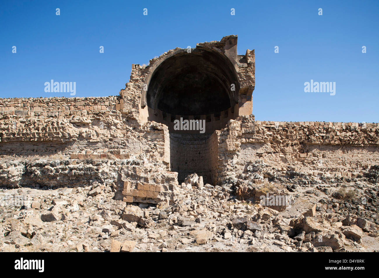 Muros y construyendo, ruinas de ani, Kars, zona noreste de Anatolia, Turquía, Asia Foto de stock