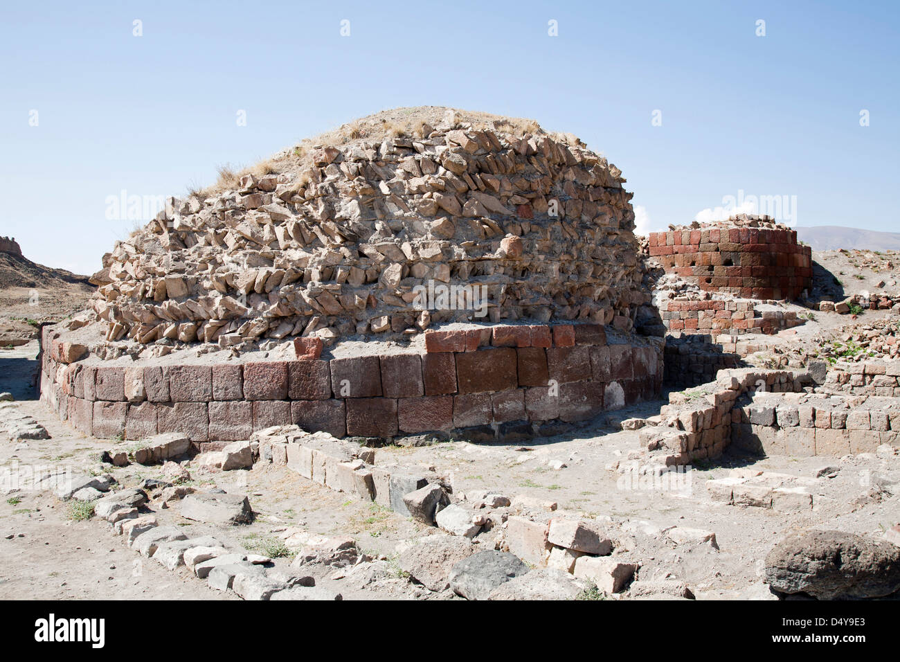 Ruinas de casas, ruinas de ani, Kars, zona noreste de Anatolia, Turquía, Asia Foto de stock