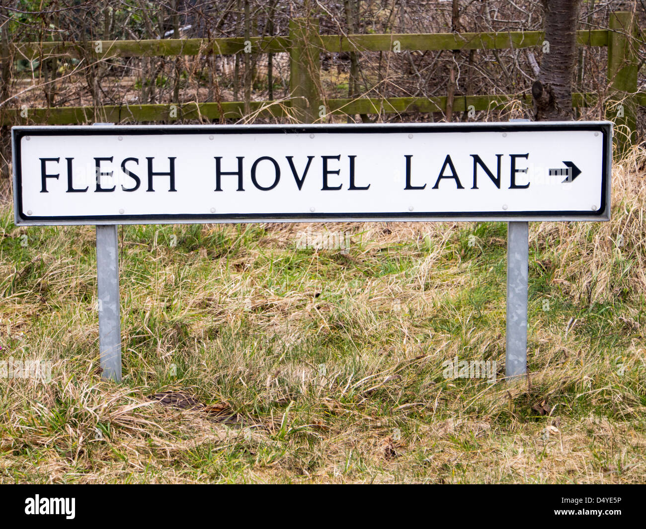 Un nombre muy extraño para una carretera de Quorn, Leicestershire, Reino Unido. Foto de stock