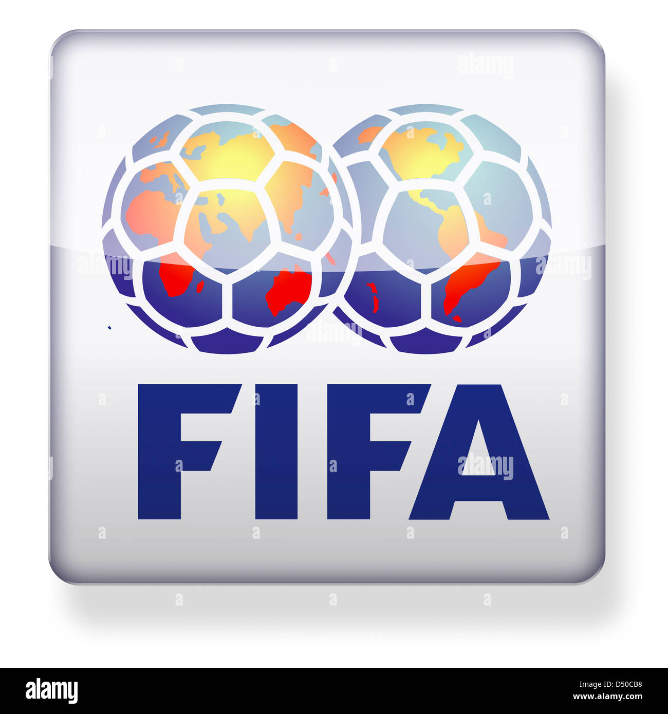 Logotipo de la Fifa como el icono de una aplicación. Trazado de recorte incluido. Foto de stock