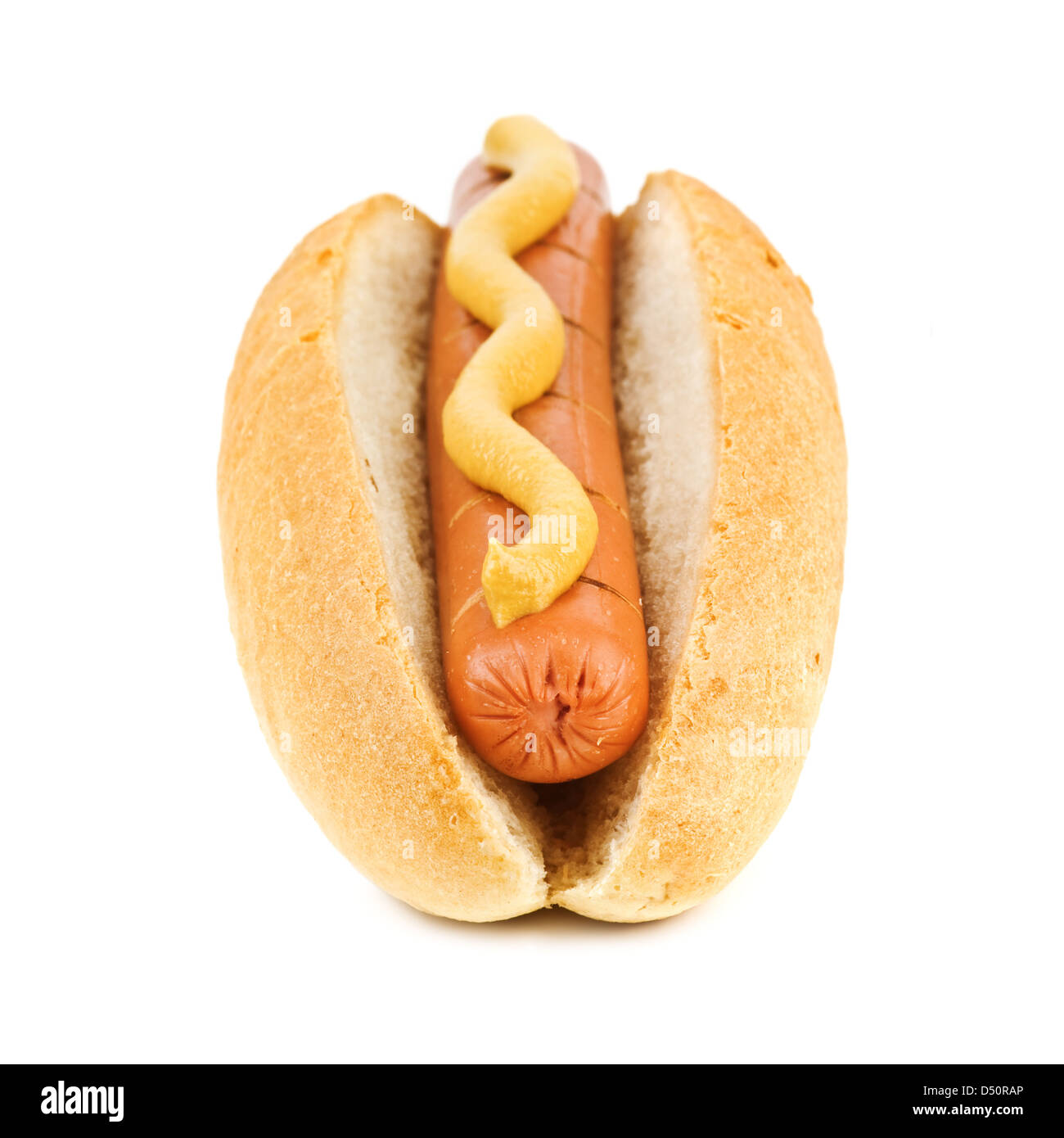 Hot Dog aislado en blanco Foto de stock