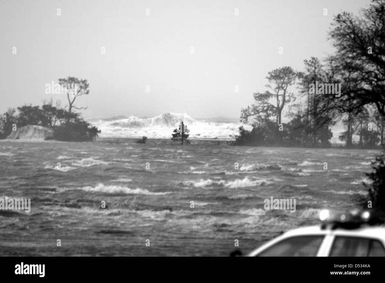 La marejada durante el huracán Iván la recalada: Fort Walton Beach, Florida Foto de stock