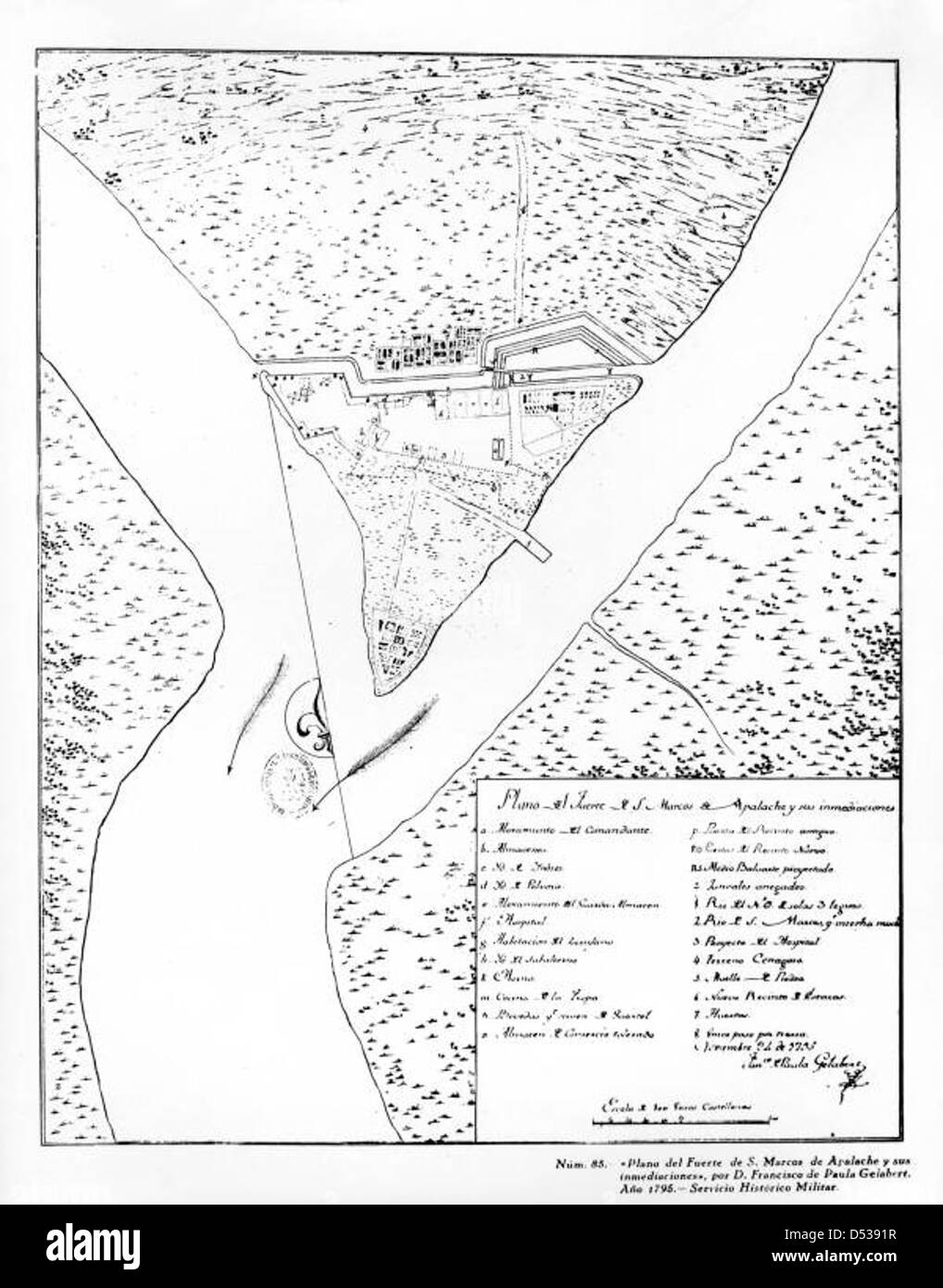 Plan de Fuerte San Marcos de Apalache: San Marcos, Florida Foto de stock