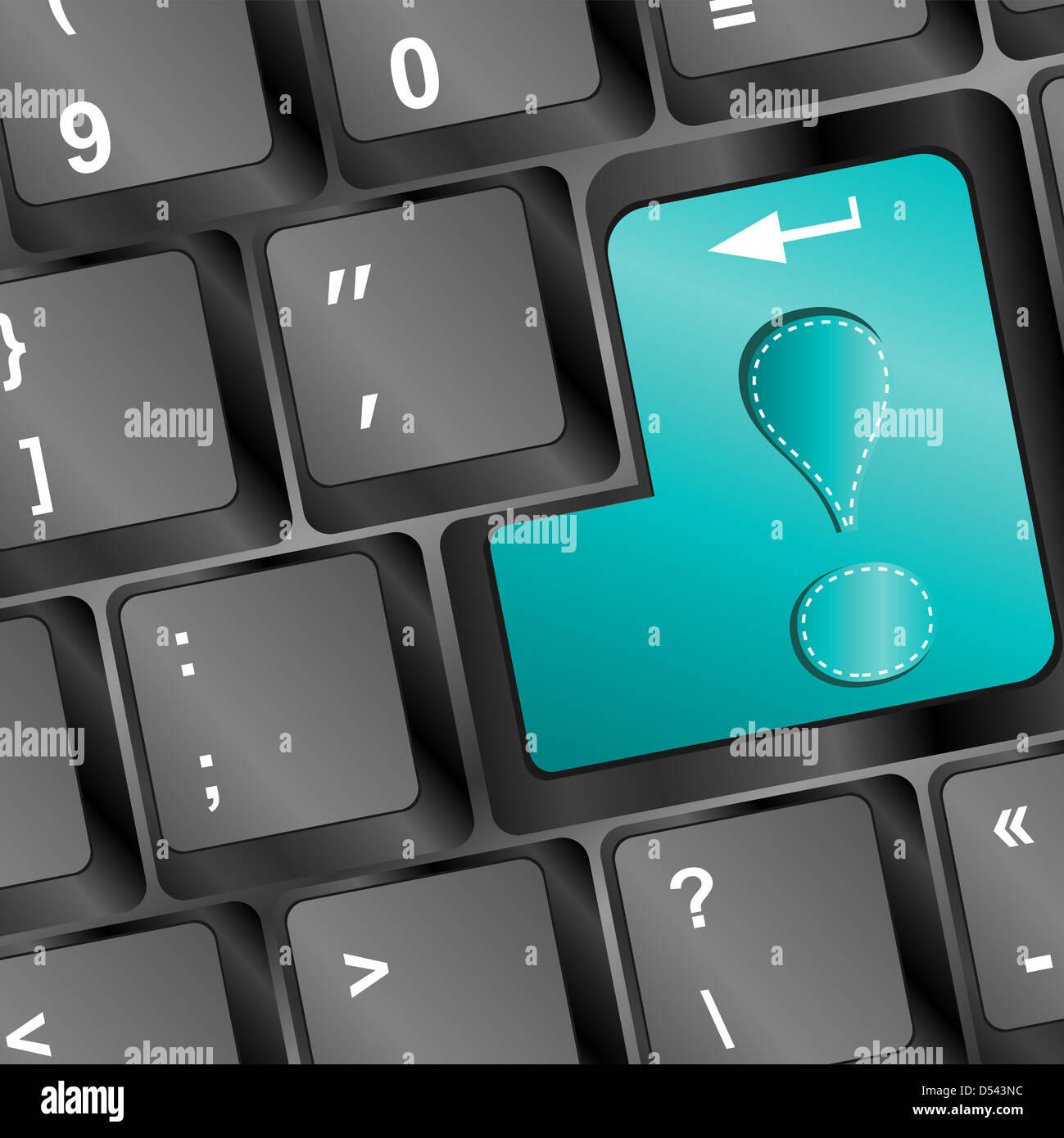 Signo de exclamación botón en el teclado Fotografía de stock Alamy