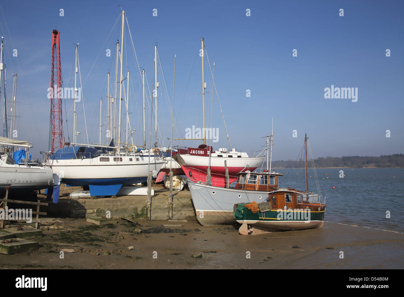 Waldringfield marina en la costa de Suffolk Foto de stock