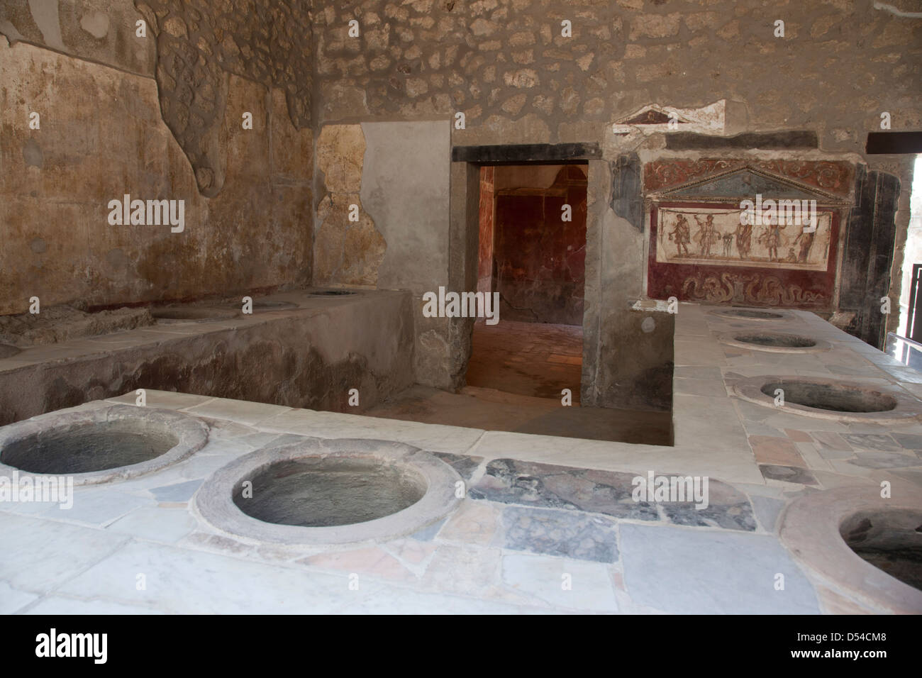 De Thermopolium Vetutius Placidus, Pompeya Foto de stock