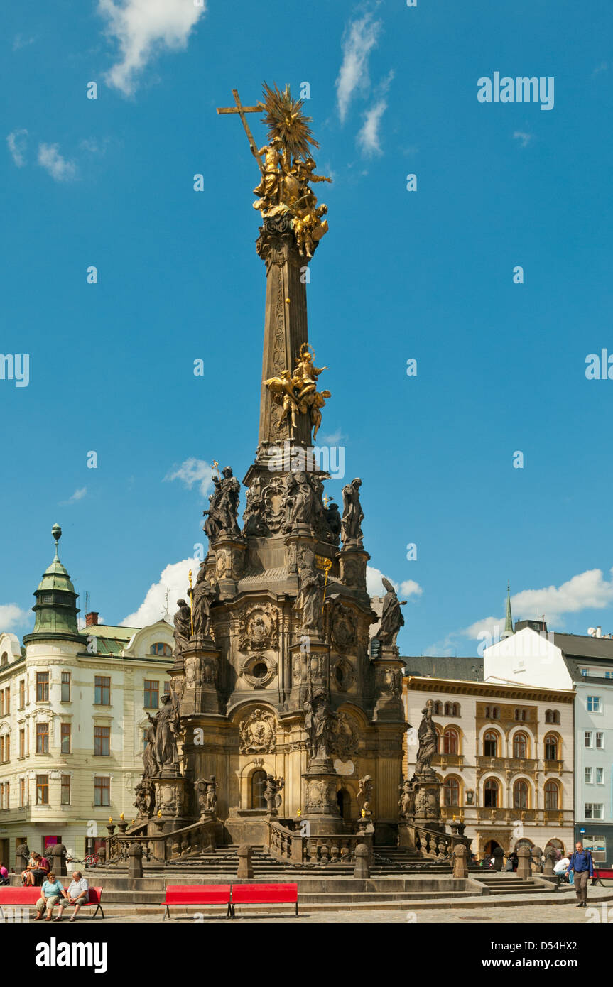 Columna de la santísima Trinidad, en Olomouc, en Moravia Central, República Checa Foto de stock