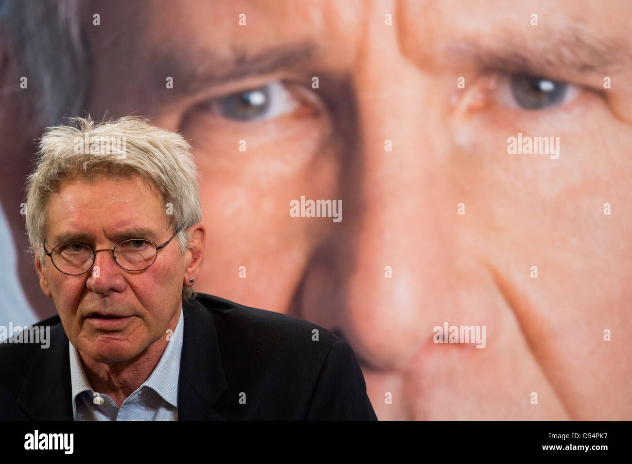 El actor Harrison Ford, habla durante un evento de pilotos civiles en el Capitolio en Washington, DC. Foto de stock