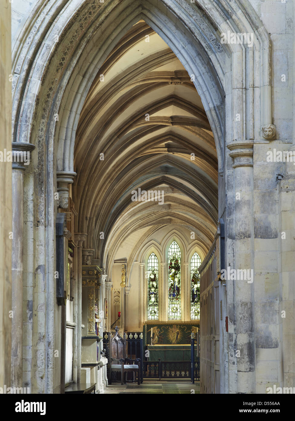 La Catedral de Southwark pantalla coro norte pasillo Foto de stock
