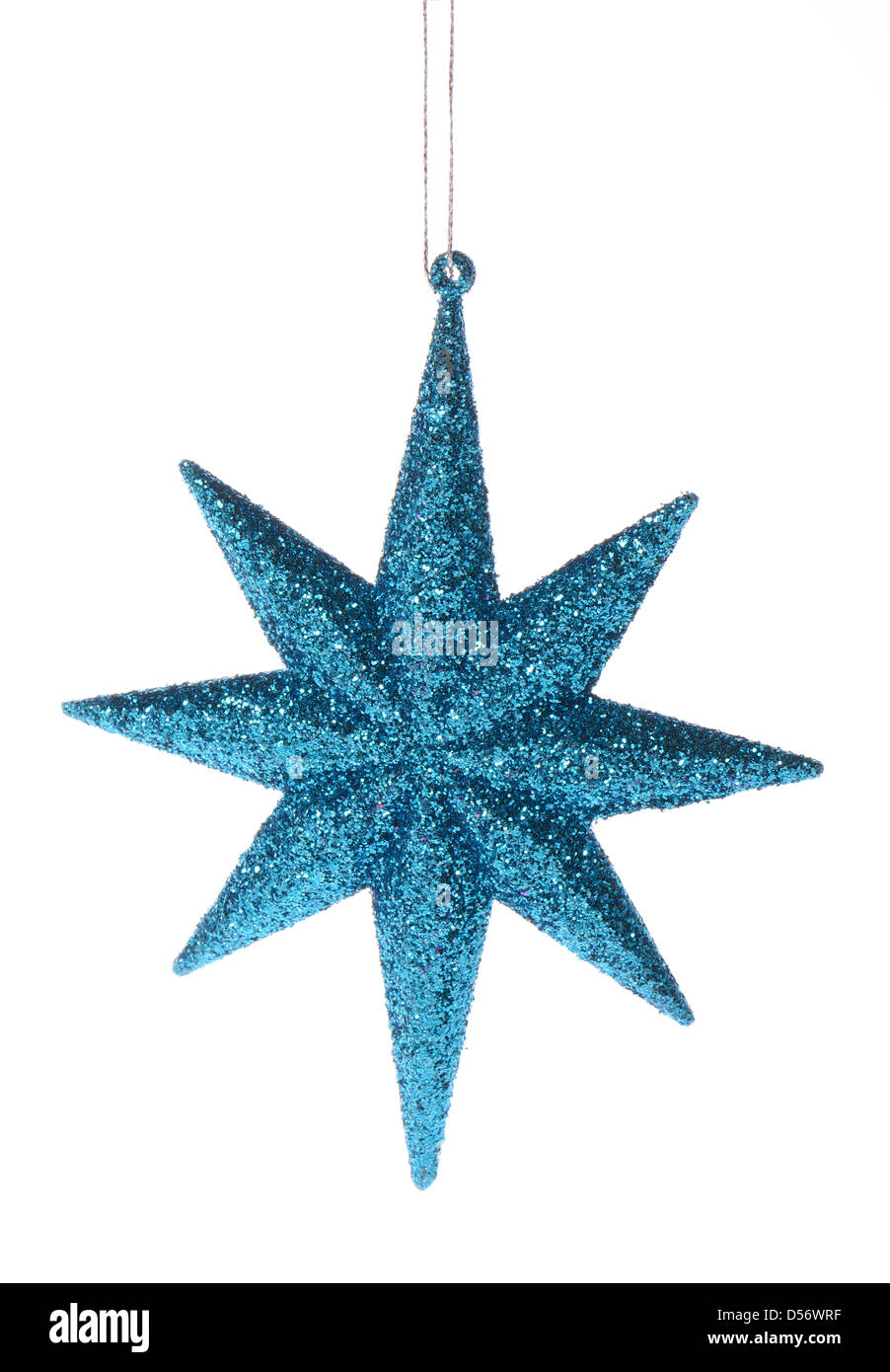 Azul Brillante En Forma De Estrella De Navidad Aislado Sobre Fondo Blanco Puro Fotografia De Stock Alamy