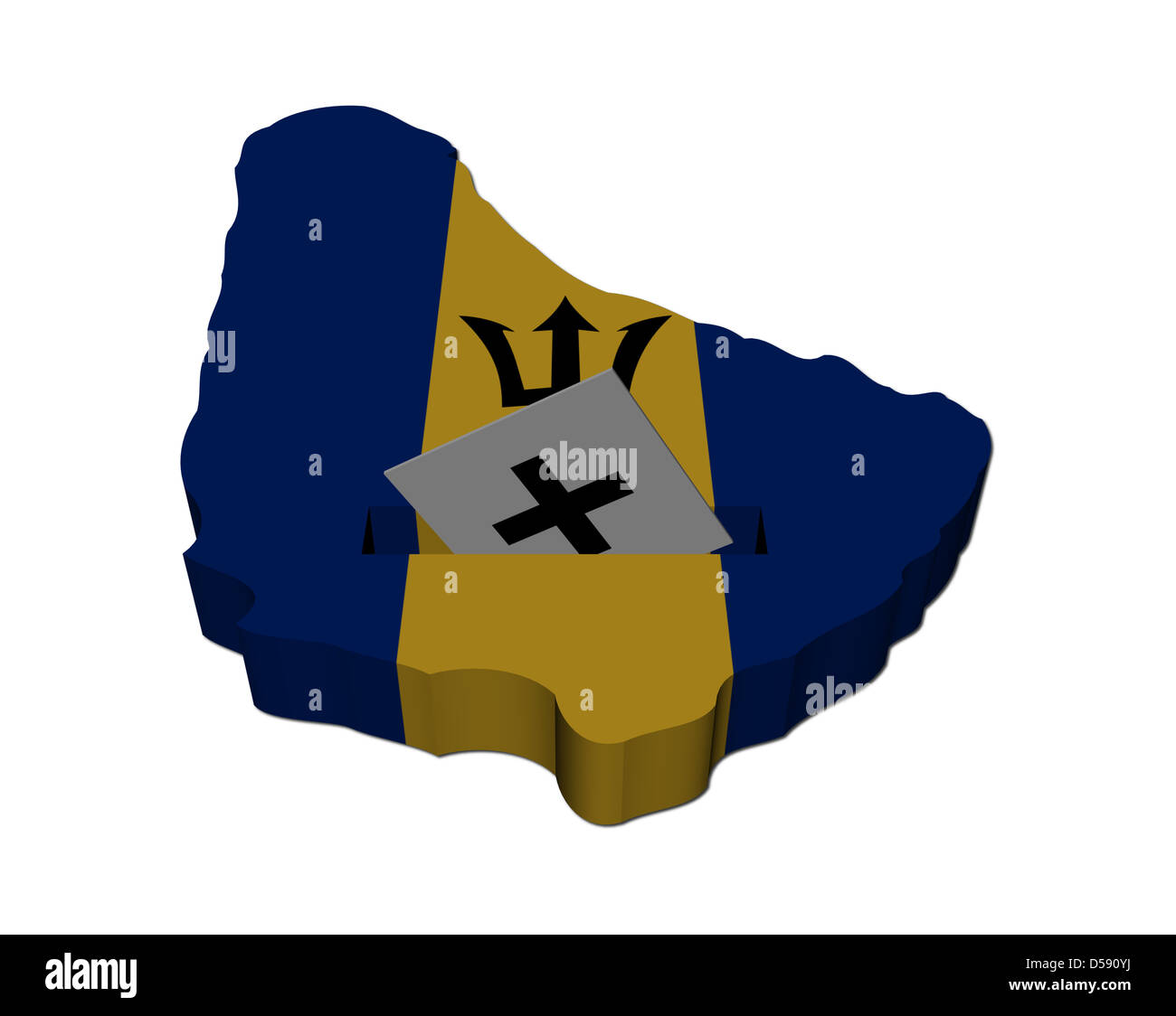 Barbados mapa electoral con la papeleta en la ilustración Fotografía de