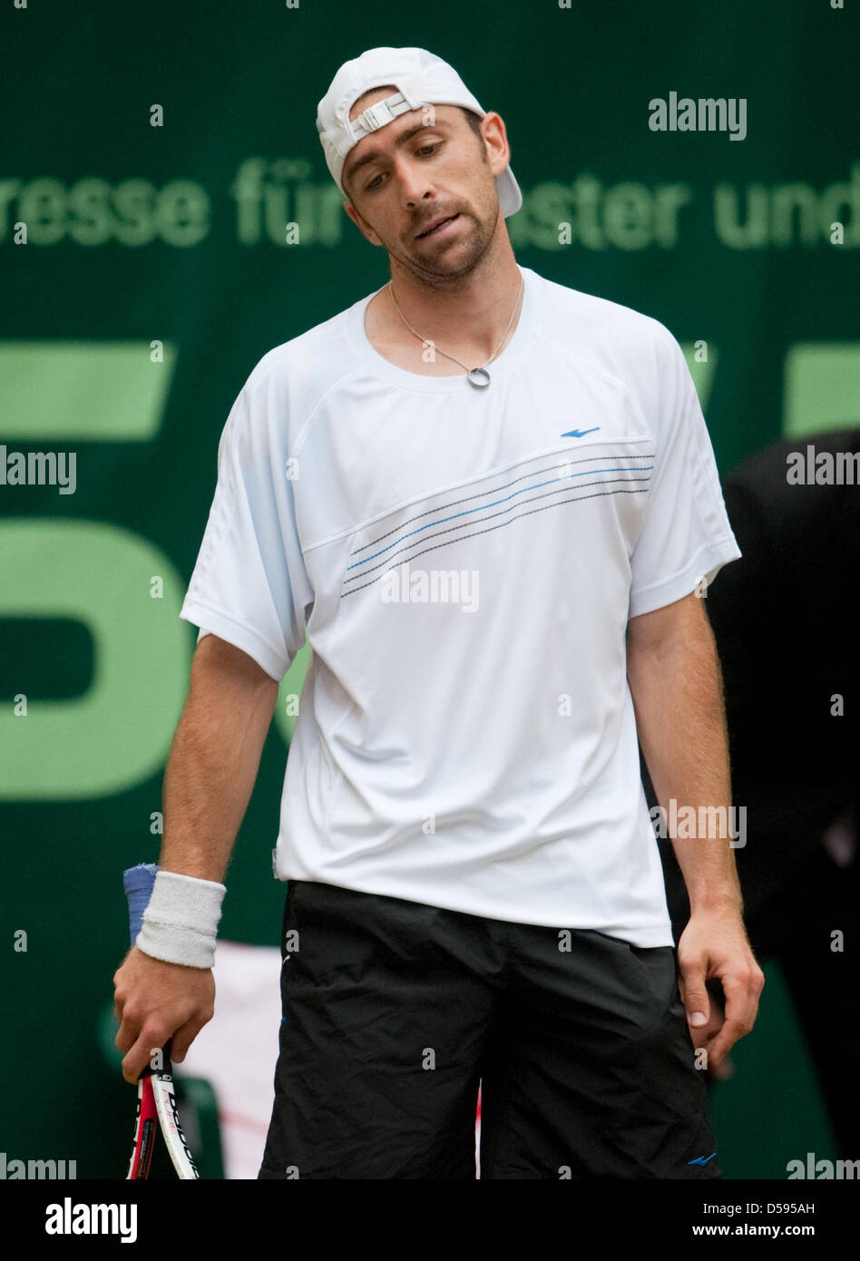 Alemán Benjamin Becker durante la semi-final a Gerry Weber Open de Halle, Alemania, 12 de junio de 2010. Juega contra Australia Hewitt. Foto: Bernd Thyssen Foto de stock