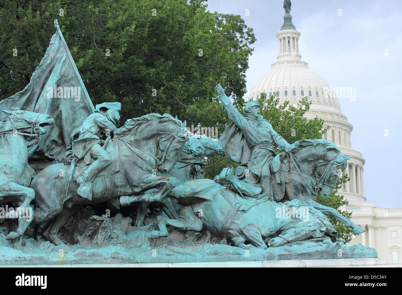 Washington DC, Capitol Hill, la estatua, el congreso Foto de stock