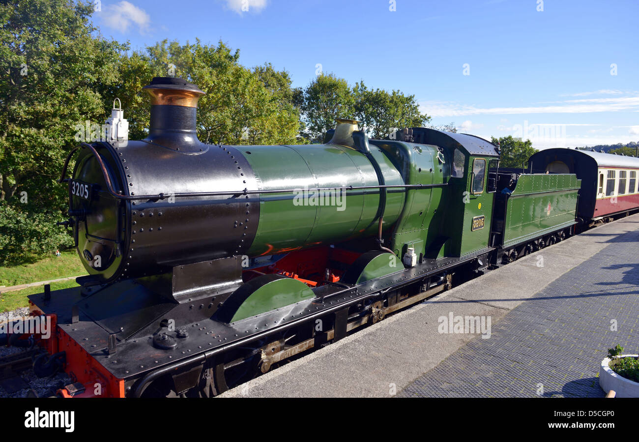El South Devon Railway que va desde Buckfastleigh a Totnes, Inglaterra, Reino Unido Foto de stock