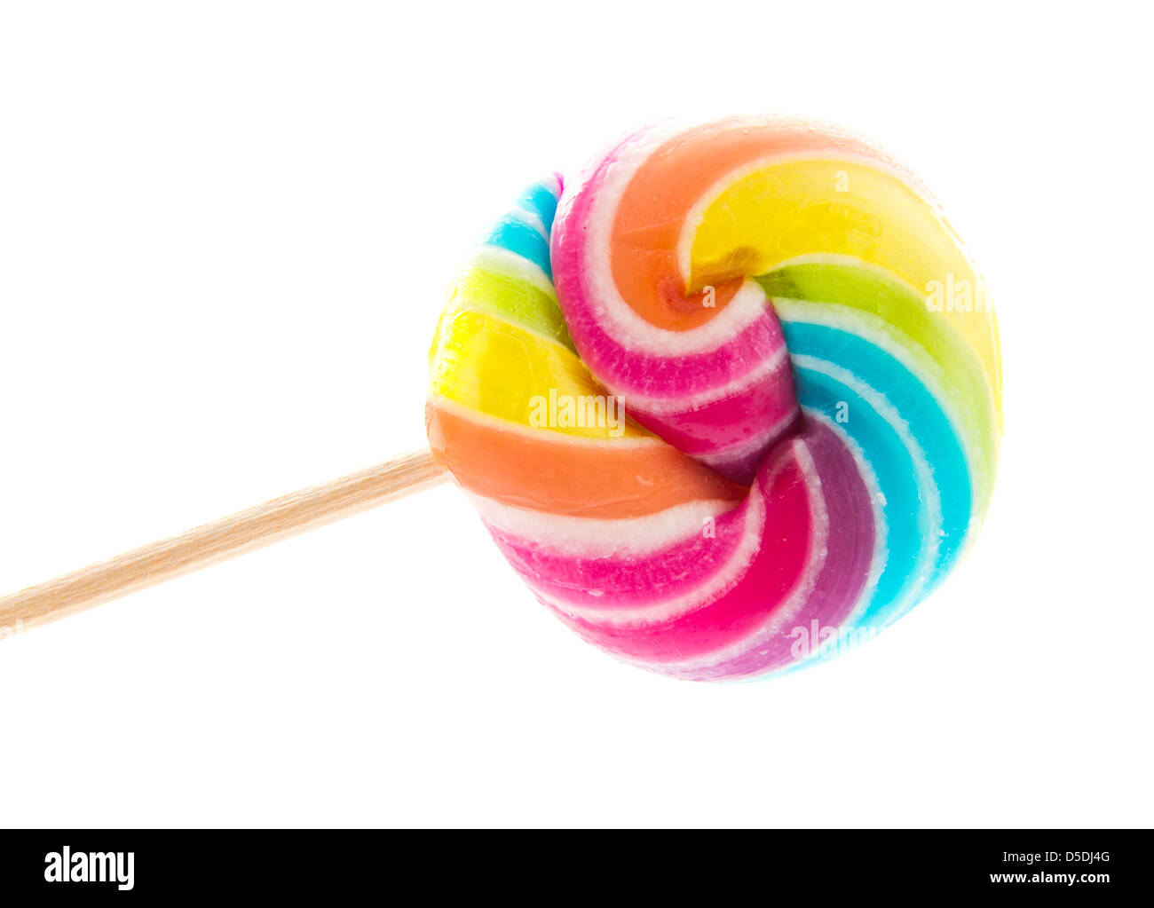 Lollipop en stick aislado sobre fondo blanco. Foto de stock