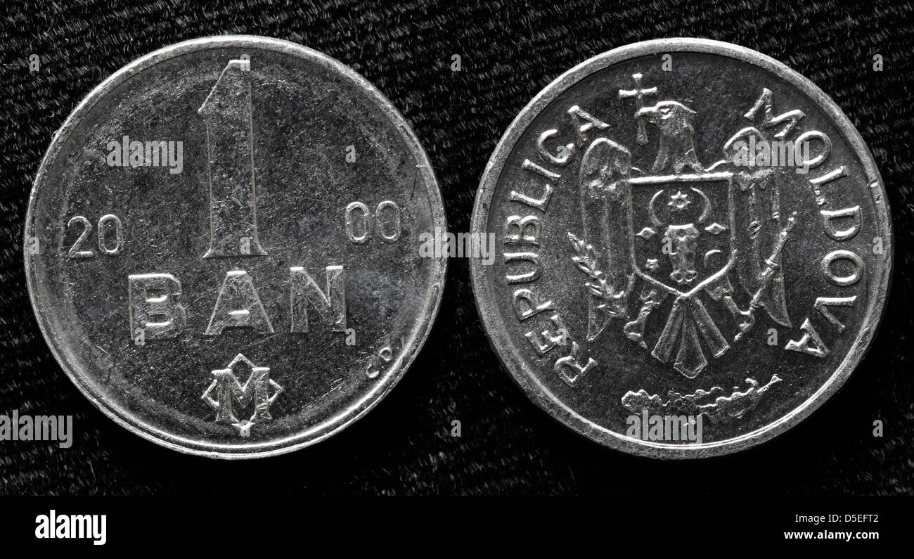 1 Ban coin, Moldavia, 2000 Foto de stock