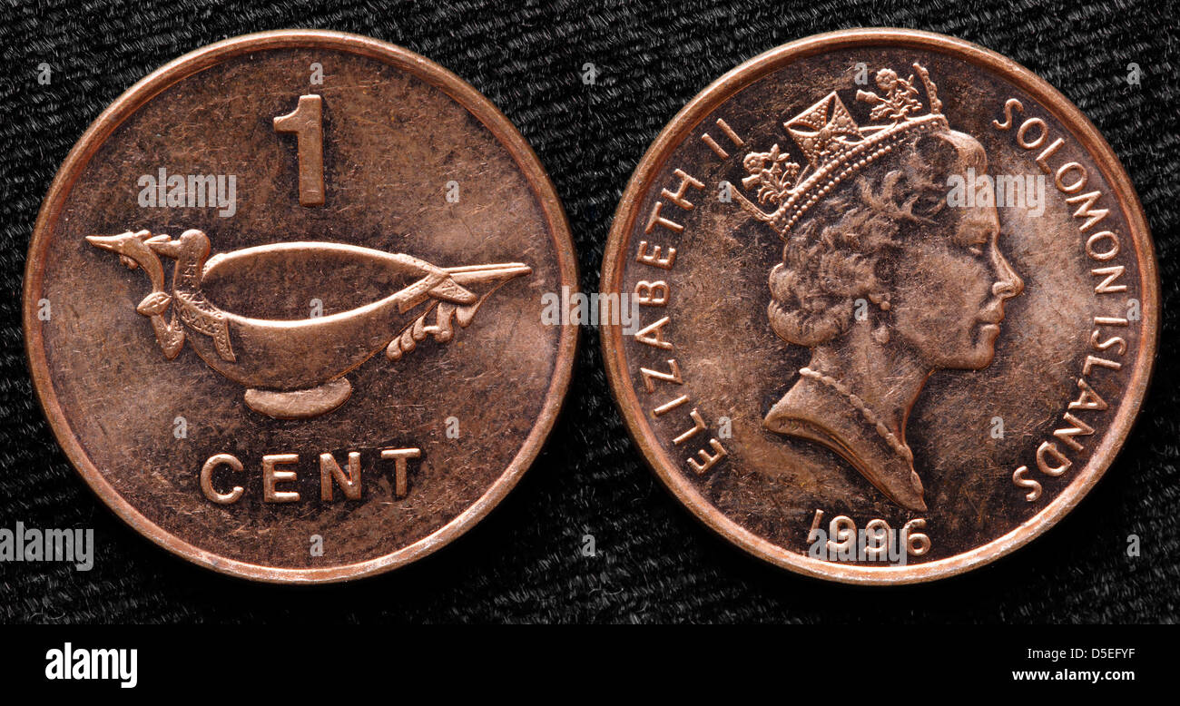 Moneda de 1 céntimo, Islas Salomón, 1996 Fotografía de stock - Alamy