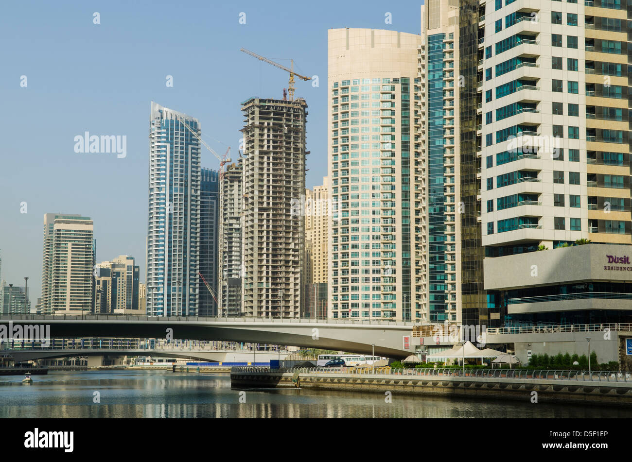 Edificios Dubai Marina Foto de stock