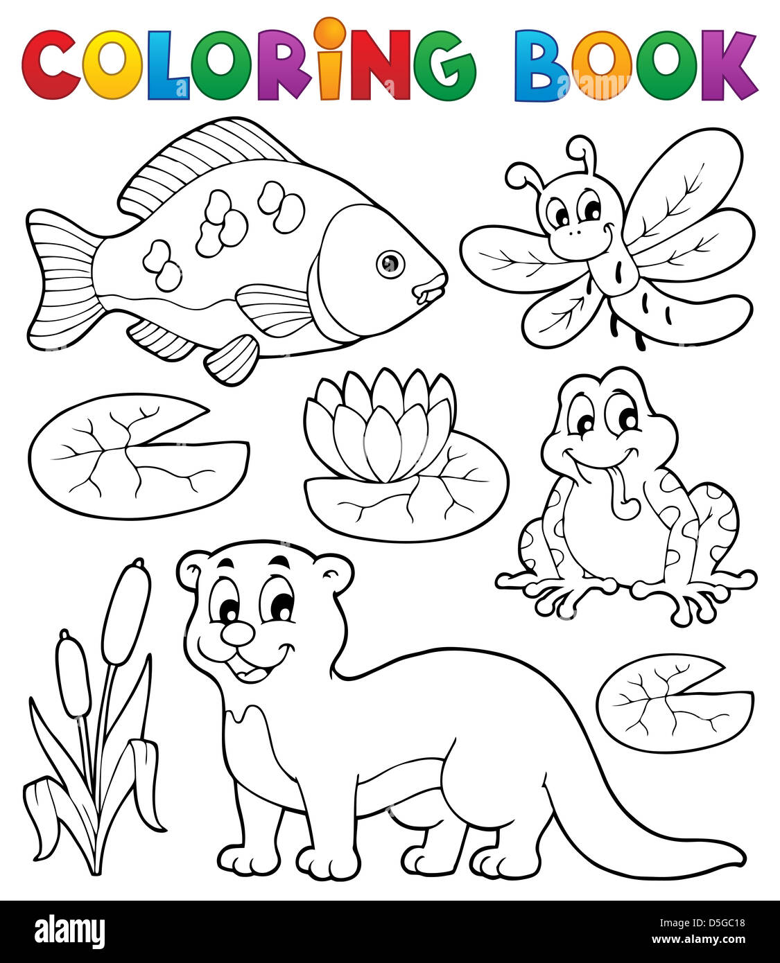 Libro para colorear de fauna fluvial Imagen 1 - Imagen ilustración  Fotografía de stock - Alamy