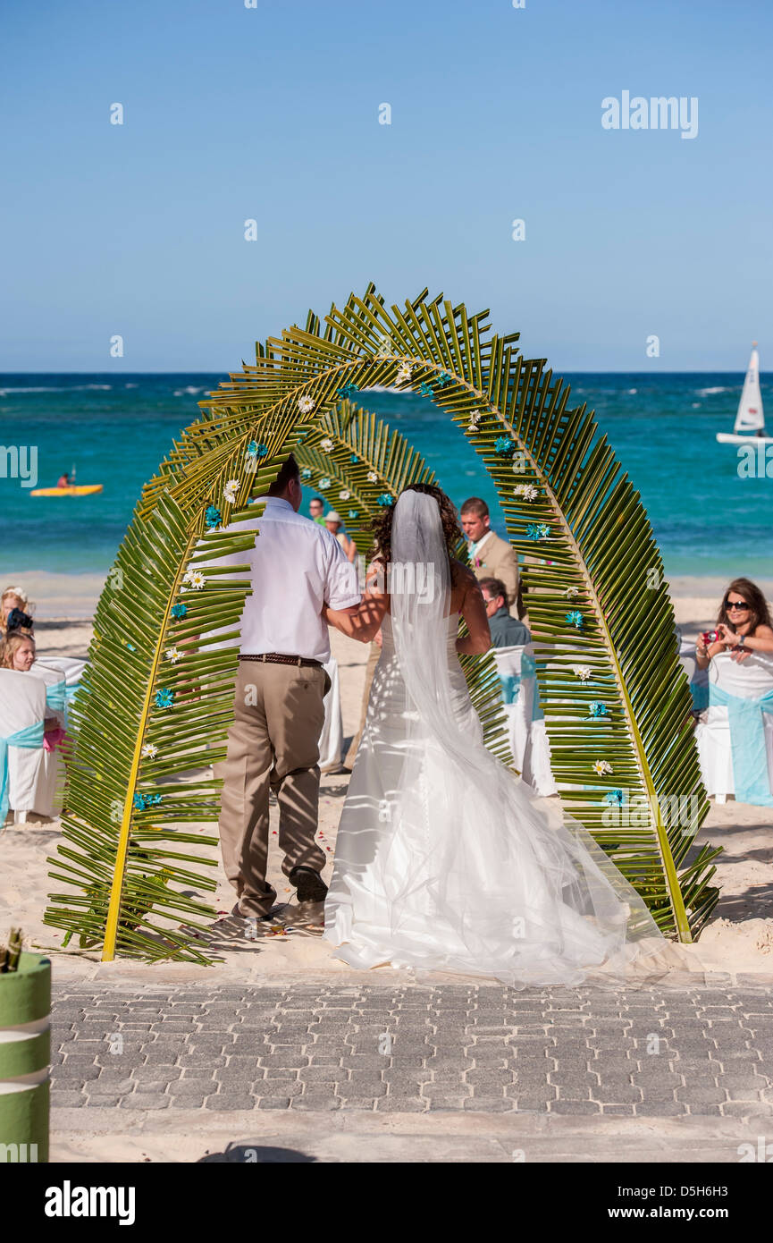 República Dominicana, Punta Cana, Bavaro Higuey, Bavaro Beach, la boda Foto de stock